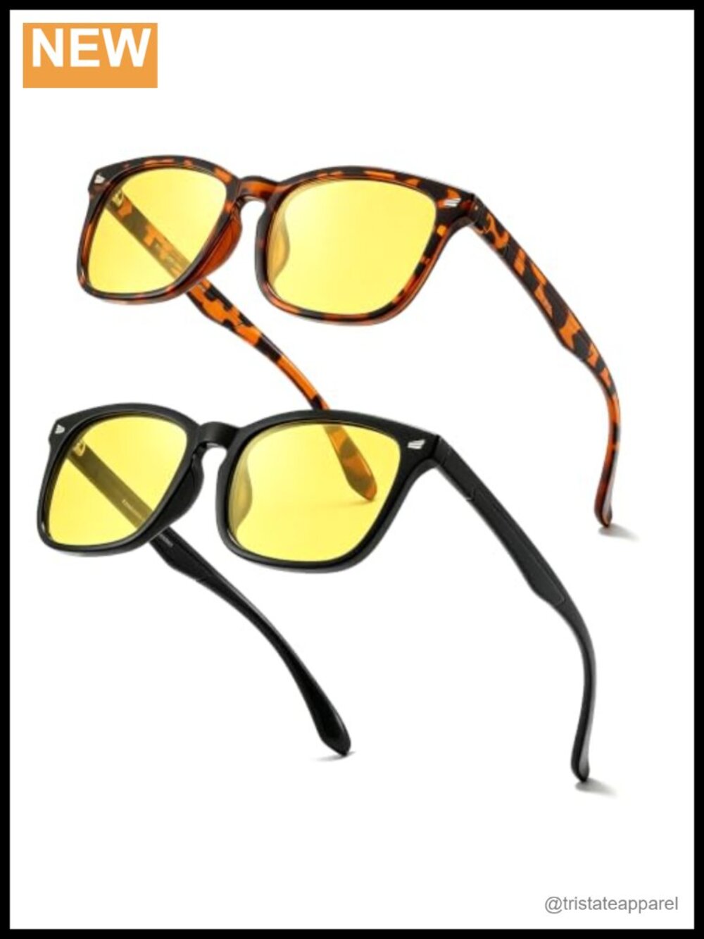 Unisex Night Vision Glasses Polarized Anti-Glare Square Full Frame